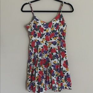 Adjustable strap floral print dress